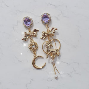 Pony and the Moon Earrings - Violet