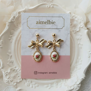 Mary Earrings - Vintage Rose Version