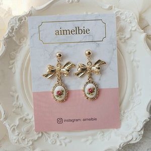 Mary Earrings - Vintage Rose Version