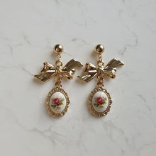 Load image into Gallery viewer, Mary Earrings - Vintage Rose Version