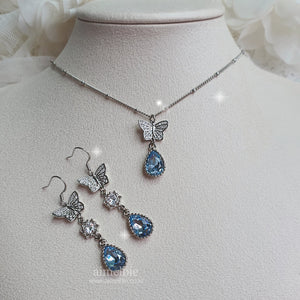 Dreamy Butterfly Semi-Choker Necklace - Light Blue (Oh My Girl Arin, Mamamoo Solar, STAYC Sieun, J Necklace)
