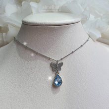 Load image into Gallery viewer, Dreamy Butterfly Semi-Choker Necklace - Light Blue (Oh My Girl Arin, Mamamoo Solar, STAYC Sieun, J Necklace)
