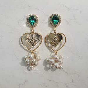 Emerald Baby Angel Earrings