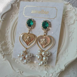 Emerald Baby Angel Earrings