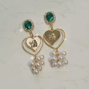 Emerald Baby Angel Earrings