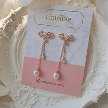 Load image into Gallery viewer, Dainty Rosegold Ribbon Earrings