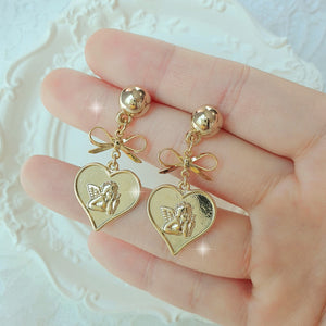 Royal Baby Angel Earrings - Short (Gold) (Kep1er Mashiro Earrings)
