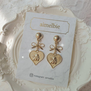 Royal Baby Angel Earrings - Short (Gold) (Kep1er Mashiro Earrings)