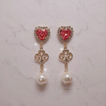 Load image into Gallery viewer, Rosepink Heart Princess Earrings