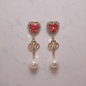 Rosepink Heart Princess Earrings