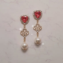 Load image into Gallery viewer, Rosepink Heart Princess Earrings