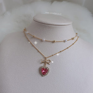 Rosepink Heart Princess Necklace (STAYC Seeun Necklace)