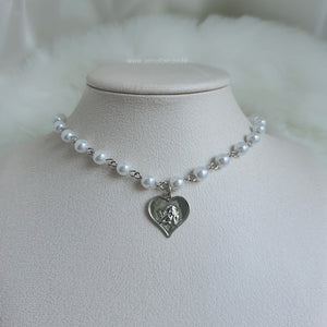 Baby Angel Pearl Choker - Silver ver. (Choi Yena Necklace)