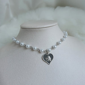 Baby Angel Pearl Choker - Silver ver. (Choi Yena Necklace)