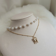 Load image into Gallery viewer, Kitty Layered Pearl Choker Necklace - Gold ver. (Kep1er Yujin Necklace)