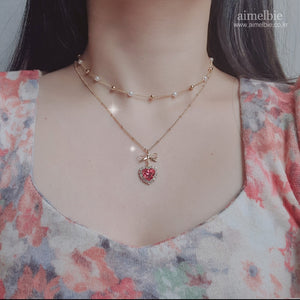 Rosepink Heart Princess Necklace (STAYC Seeun Necklace)