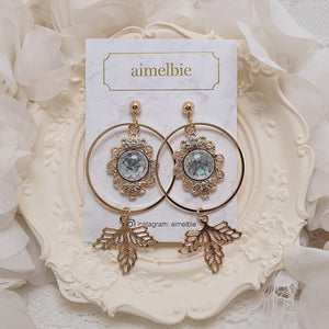 Gray and Gold Dreamcatcher Earrings