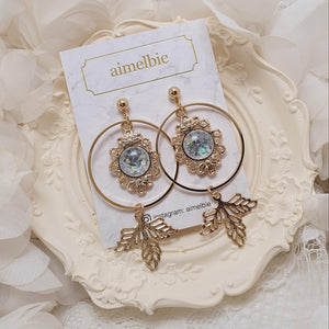 Gray and Gold Dreamcatcher Earrings