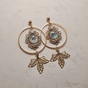 Gray and Gold Dreamcatcher Earrings