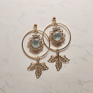 Gray and Gold Dreamcatcher Earrings