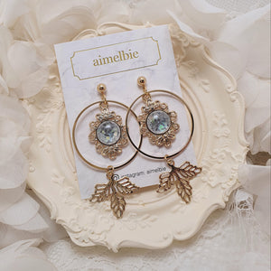 Gray and Gold Dreamcatcher Earrings