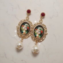 Load image into Gallery viewer, Classic Flowers Oil Painting Earrings