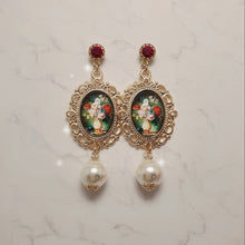 Load image into Gallery viewer, Classic Flowers Oil Painting Earrings