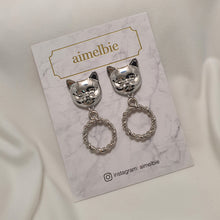 Load image into Gallery viewer, Melbie The Cat Series - Antique Cat Knobs Earrings (Silver ver.)