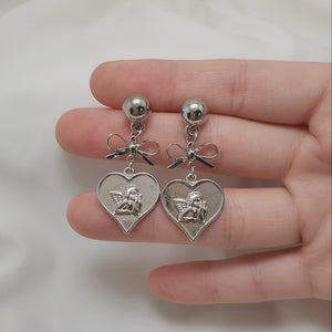 Royal Baby Angel Earrings - Short (Silver) (Kep1er Chaehyun, Yeseo, Xiaoting Earrings)