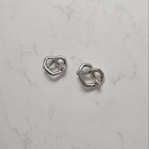 Pretzel Earrings - Silver