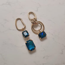 Load image into Gallery viewer, Modern Blue Hoops Earrings