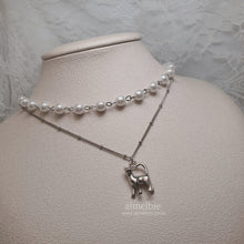 Load image into Gallery viewer, Kitty Layered Pearl Choker Necklace -Silver ver. (CLASS:y Jimin Necklace)