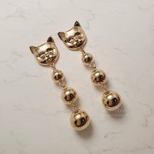 Load image into Gallery viewer, Melbie The Cat Series - Modern Gold Ball Earrings