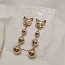 Load image into Gallery viewer, Melbie The Cat Series - Modern Gold Ball Earrings