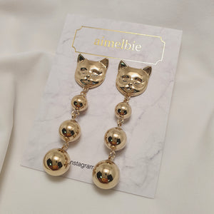 Melbie The Cat Series - Modern Gold Ball Earrings