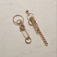 Load image into Gallery viewer, Urban Gold Rings and Chains Earrings