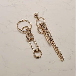 Urban Gold Rings and Chains Earrings