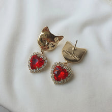 Load image into Gallery viewer, Melbie The Cat Series - Red Heart Earrings (Mamamoo Solar Earrings)