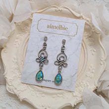 Load image into Gallery viewer, Blue Green Fantasia Earrings