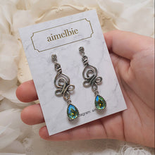 Load image into Gallery viewer, Blue Green Fantasia Earrings