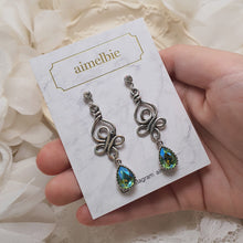 Load image into Gallery viewer, Blue Green Fantasia Earrings