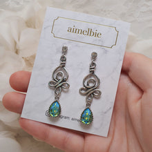 Load image into Gallery viewer, Blue Green Fantasia Earrings