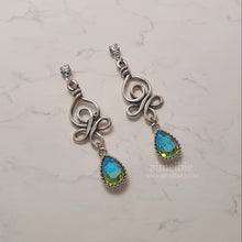 Load image into Gallery viewer, Blue Green Fantasia Earrings