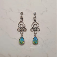 Load image into Gallery viewer, Blue Green Fantasia Earrings