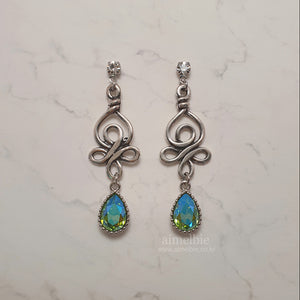 Blue Green Fantasia Earrings