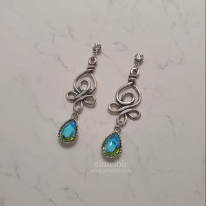 Blue Green Fantasia Earrings