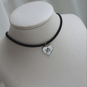 Baby Angel Heart Choker - Silver ver. (Kep1er Youngeun Necklace)