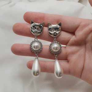 Melbie The Cat Series - The Elegance Earrings (Silver ver.)