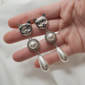 Melbie The Cat Series - The Elegance Earrings (Silver ver.)