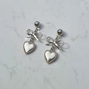 Vintage Silver Heart Earrings
